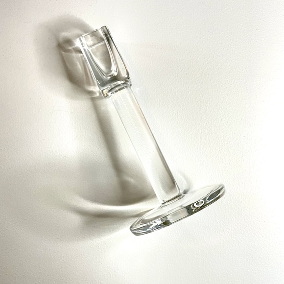 MCM Mid-Century Modern Clear Candlestick - Picture 3 of 7
